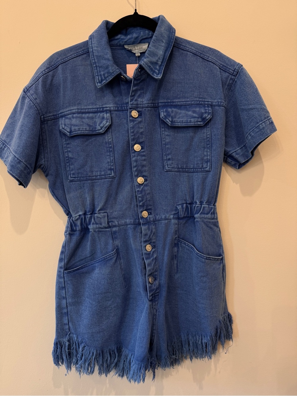 Denim Short Romper - Blue